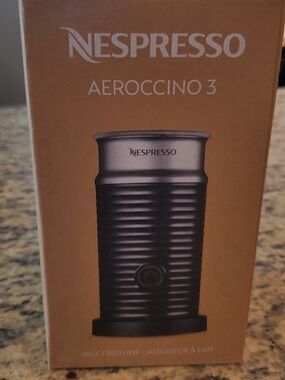 New In Box - Nespresso Aeroccino 3 Milk Frother - Black and Silver